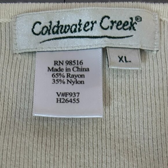 Coldwater Creek XL Cream Button Front Cardigan Sweater EUC Soft Knit - Picture 9 of 10